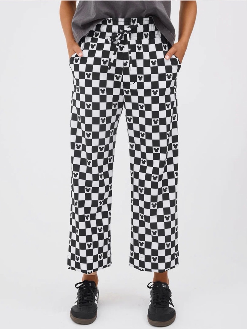 Albion fit x Disney Black & White Checkerboard Lounge Pants with Mickey Head